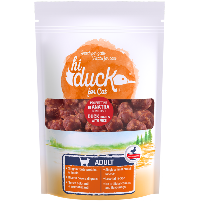 Hi Duck Cat Snack Polpettine con Anatra e Riso 40G